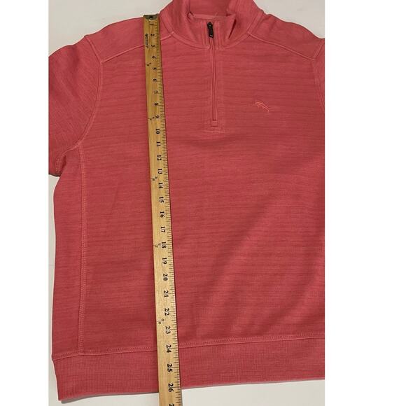 Tommy Bahama Men Quarter Zip Pullover Candy Rose Sweatshirt Size Small New - Picture 4 of 9
